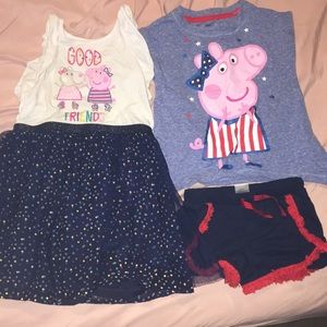 Papa pig dress and papa pig tshirtNshorts